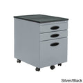 Silver Metal Mobile File Cabinet with Wheel Casters K742958