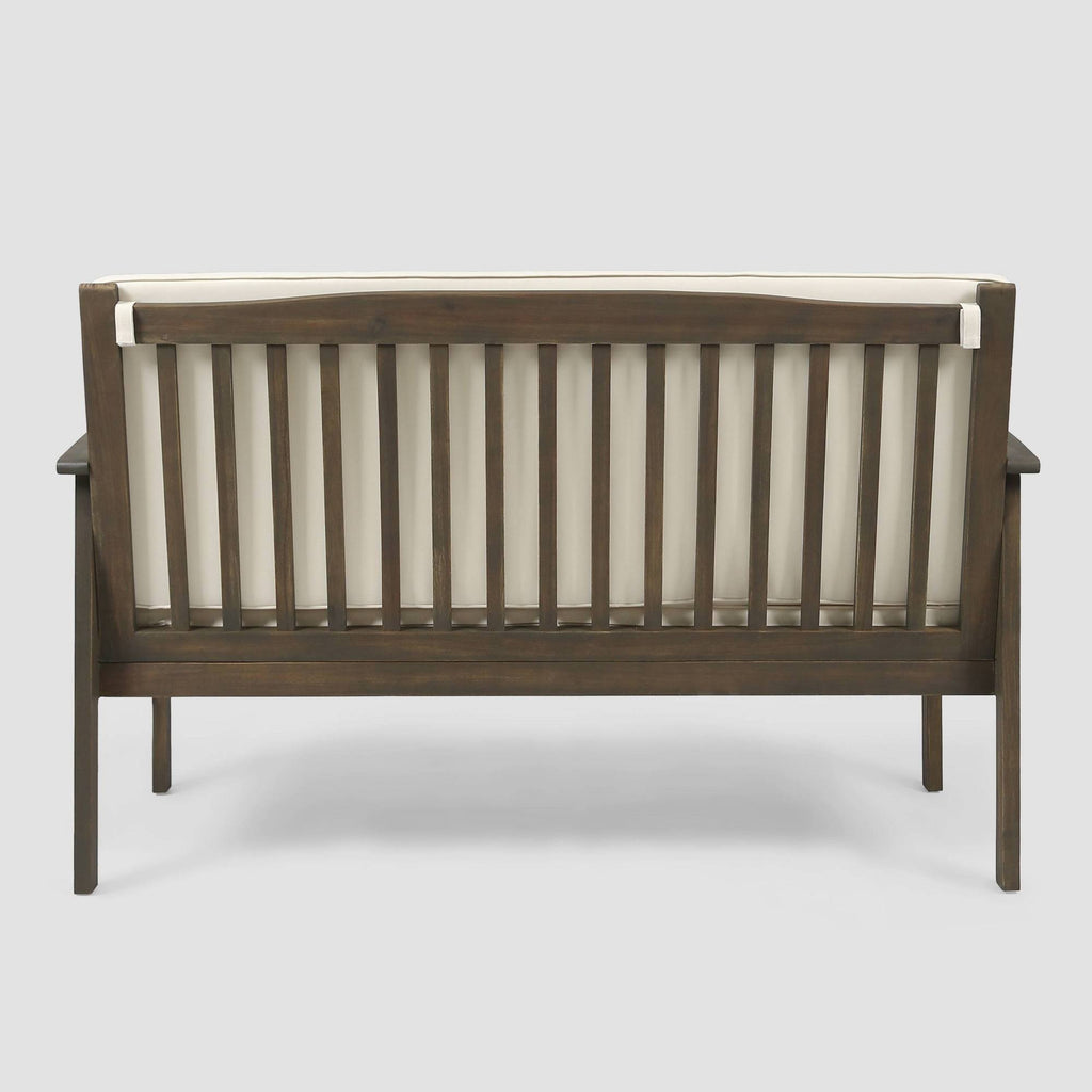 Gray Cream Acacia Wood Loveseat F793883