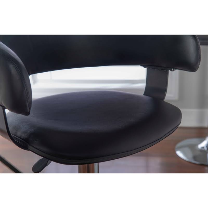 Black Faux Leather Adjustable Height Bar Stool Z47703
