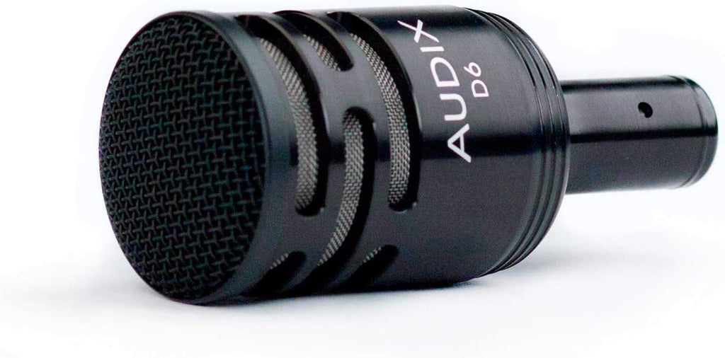 Audix D6 Dynamic Microphone, Cardioid + Low Profile Microphone Stand with Telescoping Boom + XLR Mic Cable D3881