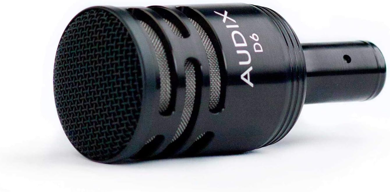 Audix D6 Dynamic Microphone, Cardioid + Low Profile Microphone Stand with Telescoping Boom + XLR Mic Cable D3881