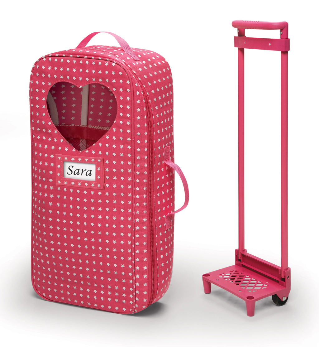 Pink Doll Travel Trolley and Carrier with Bed and Bedding K455