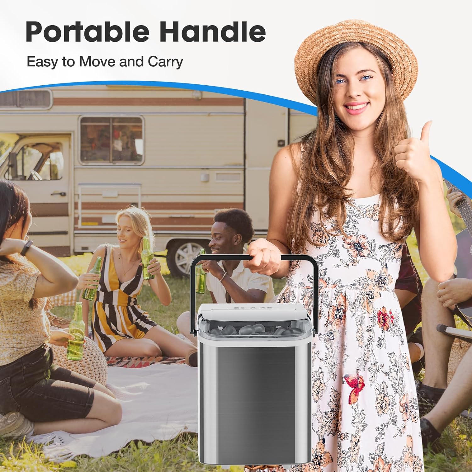 Countertop Ice Maker with Ice Scoop and Basket N48727