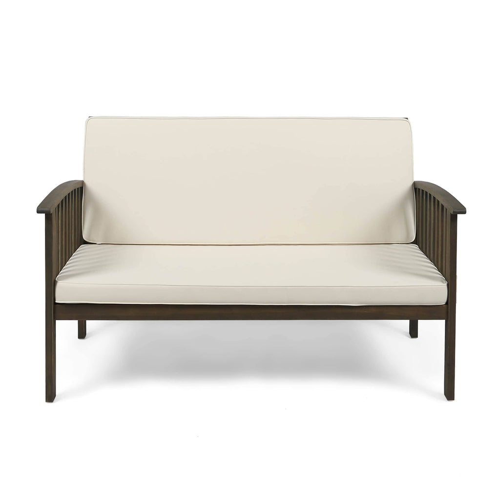 Gray Cream Acacia Wood Loveseat F793883