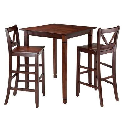 3 Piece Counter Height Solid Wood Dining Set X342