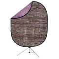 5x7 Collapsible Backdrop with 8 Aluminum Stand, Purple/Grunge Brick M298