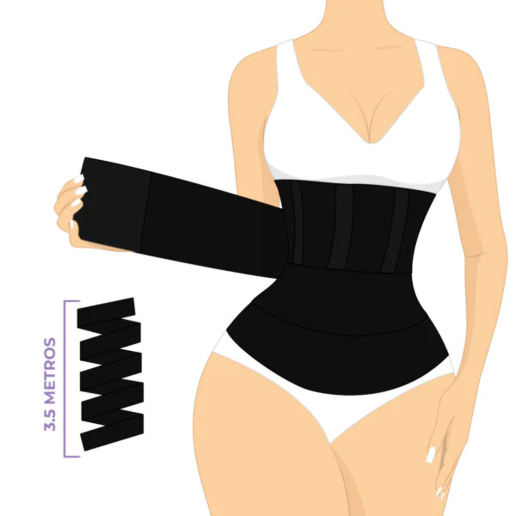 Black Compression Waist Trainer Wrap S472