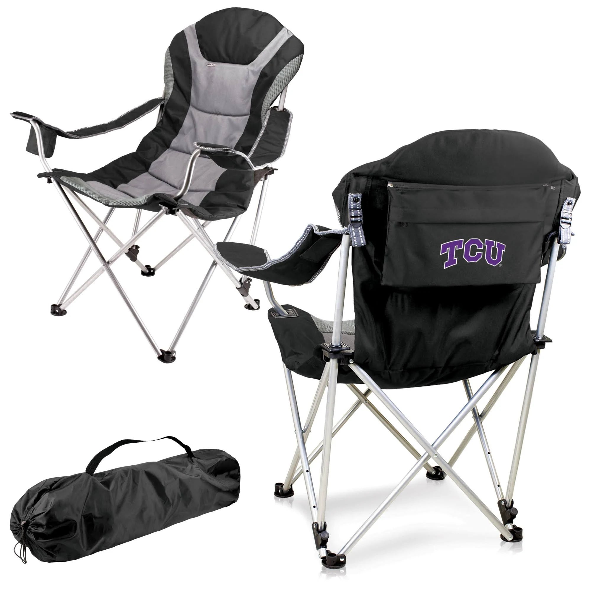 Black Reclining Camp Chair P1958