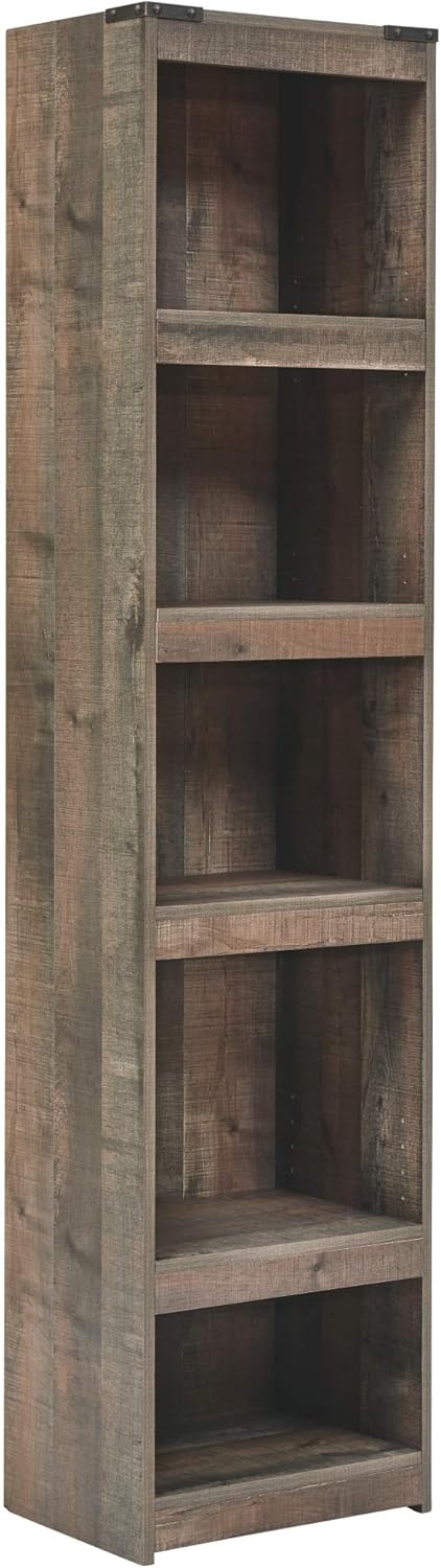 Rustic Pier Bookcase with 3 Adjustable Shelves, Gray Pine E217