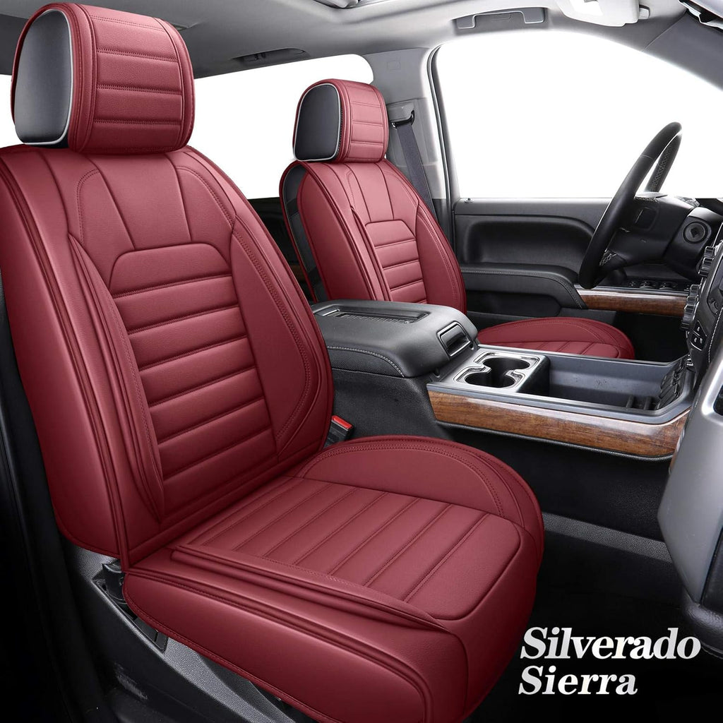 Brown Leather Car Seat Covers Full Set 5 PCS S596132
