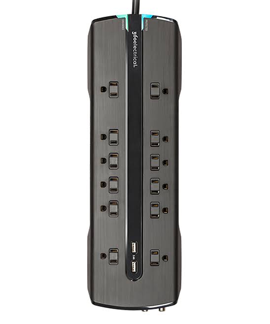 12-Outlet Dual-USB Surge Strip Z823