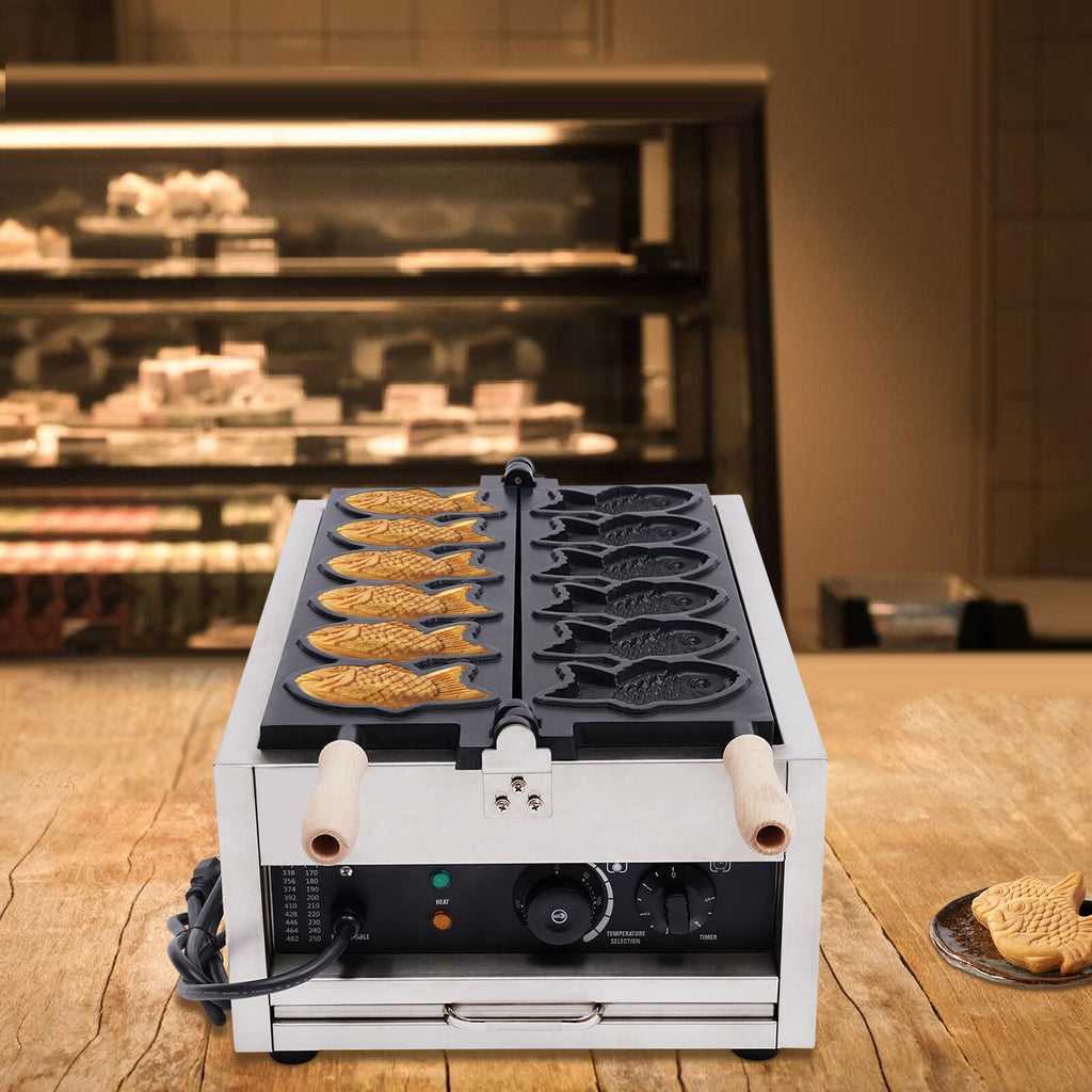 Electric Taiyaki Fish Waffle Maker, Stainless Steel Non-stick Waffle Iron U3700