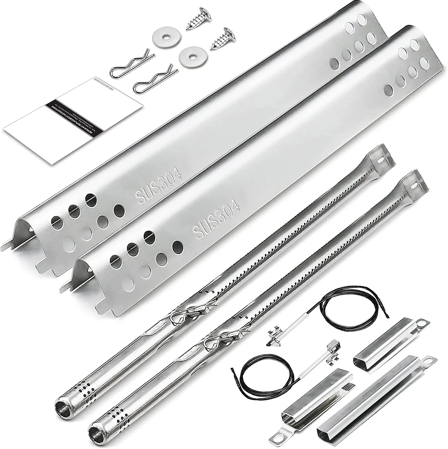 4 Burner Grill Replacement Burner and Heat Plates P7142