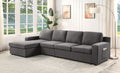 Gray Linen Sectional Sofa Chaise Y5463