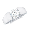 Moissanite Solitaire Engagement Ring, 2 Carat, Sterling Silver, 10K White Gold, US 7.50 F580