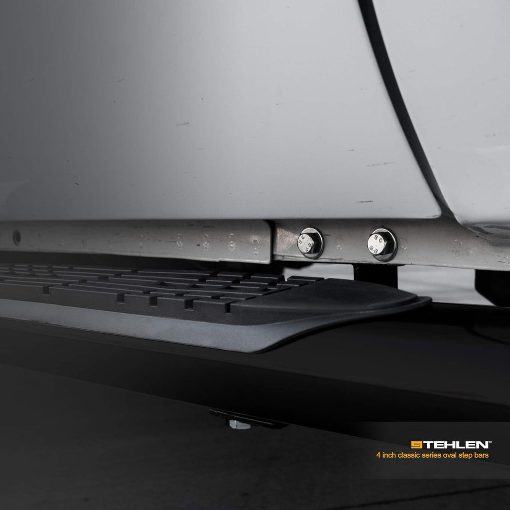 4 Oval Side Step Nerf Bars Black C7186