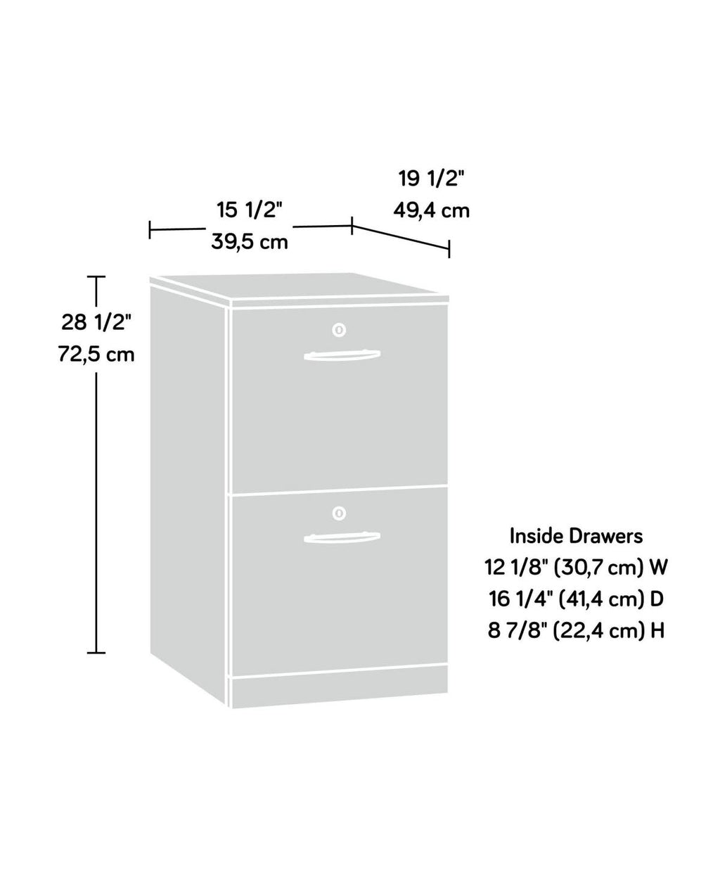 2-Drawer Pedestal in Bourbon Oak J565878