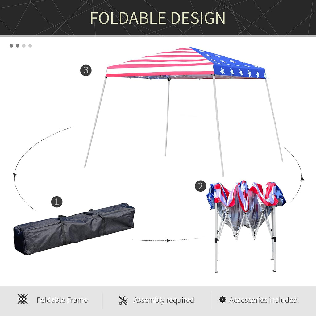 10'x 10' Outdoor Pop Up Canopy Tent with Slanted Legs U722