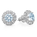 14K White Gold Halo Stud Earrings E156403