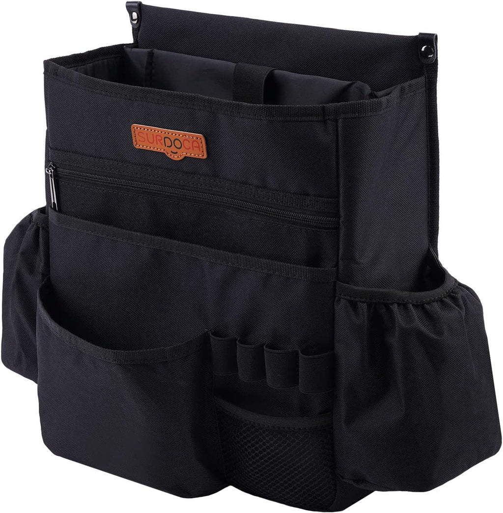Black Car Front Seat Organizer with Adjustable Shoulder Strap V197513