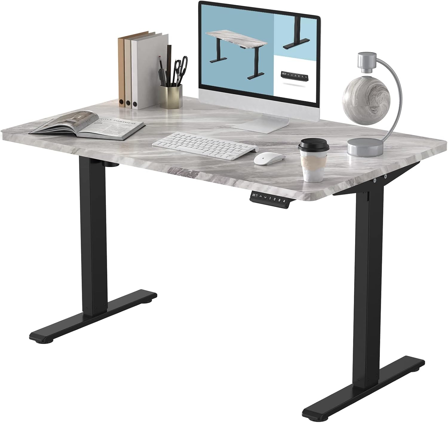 48 x 30 Inches Electric Standing Desk with Memory Controller V665