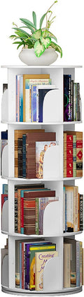 White Revolving Bookshelf 360 Degree Bookcase W108