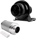 4 Inch 195 CFM Inline Duct Ventilation Fan and Carbon Filter Combo C372557