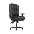 Black Leather High-Back Office Chair with Lumbar Support A37147