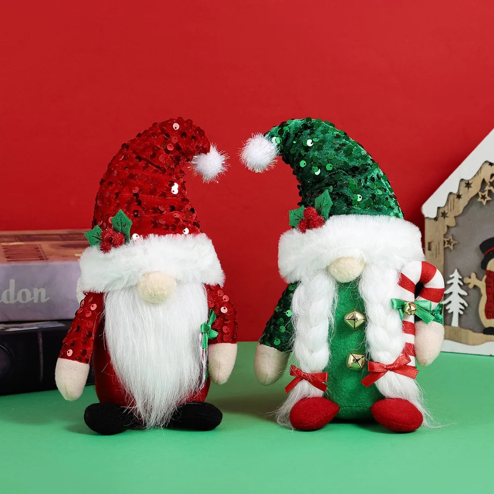 2Pcs Christmas Gnome Plush Dolls Ornaments Z94365