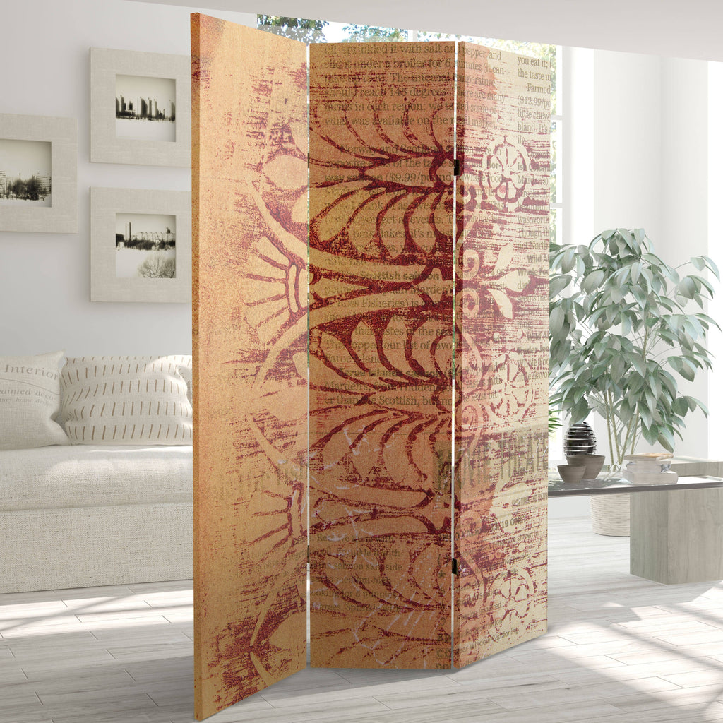 Rust/Gold Canvas Room Divider X587874