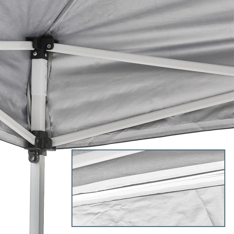 White 10x10ft Pop Up Gazebo with 4 Sidewalls 1 Door & 3 Windows O708027