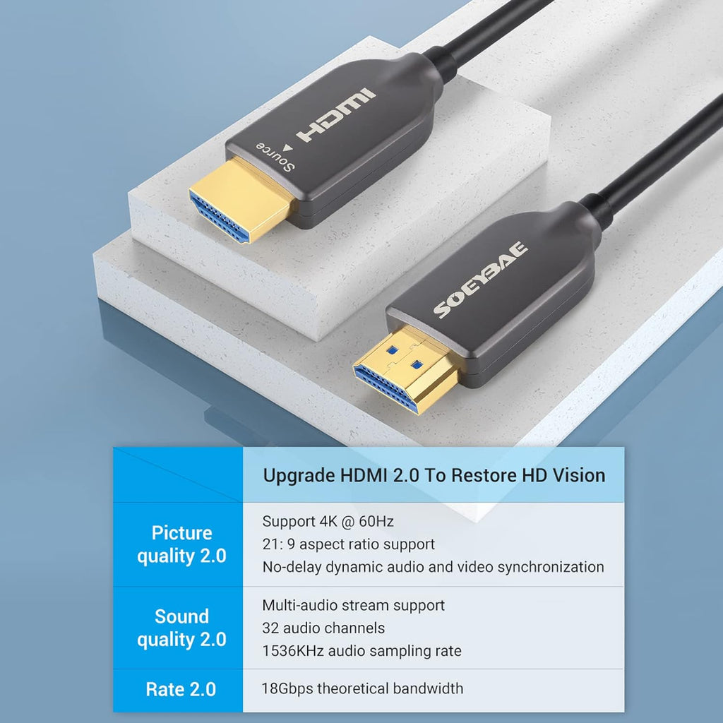 4K HDMI Fiber Optic Cable, 100ft 30M Y41619