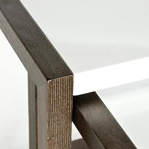White Grey Lacquer Stacking Table G81772