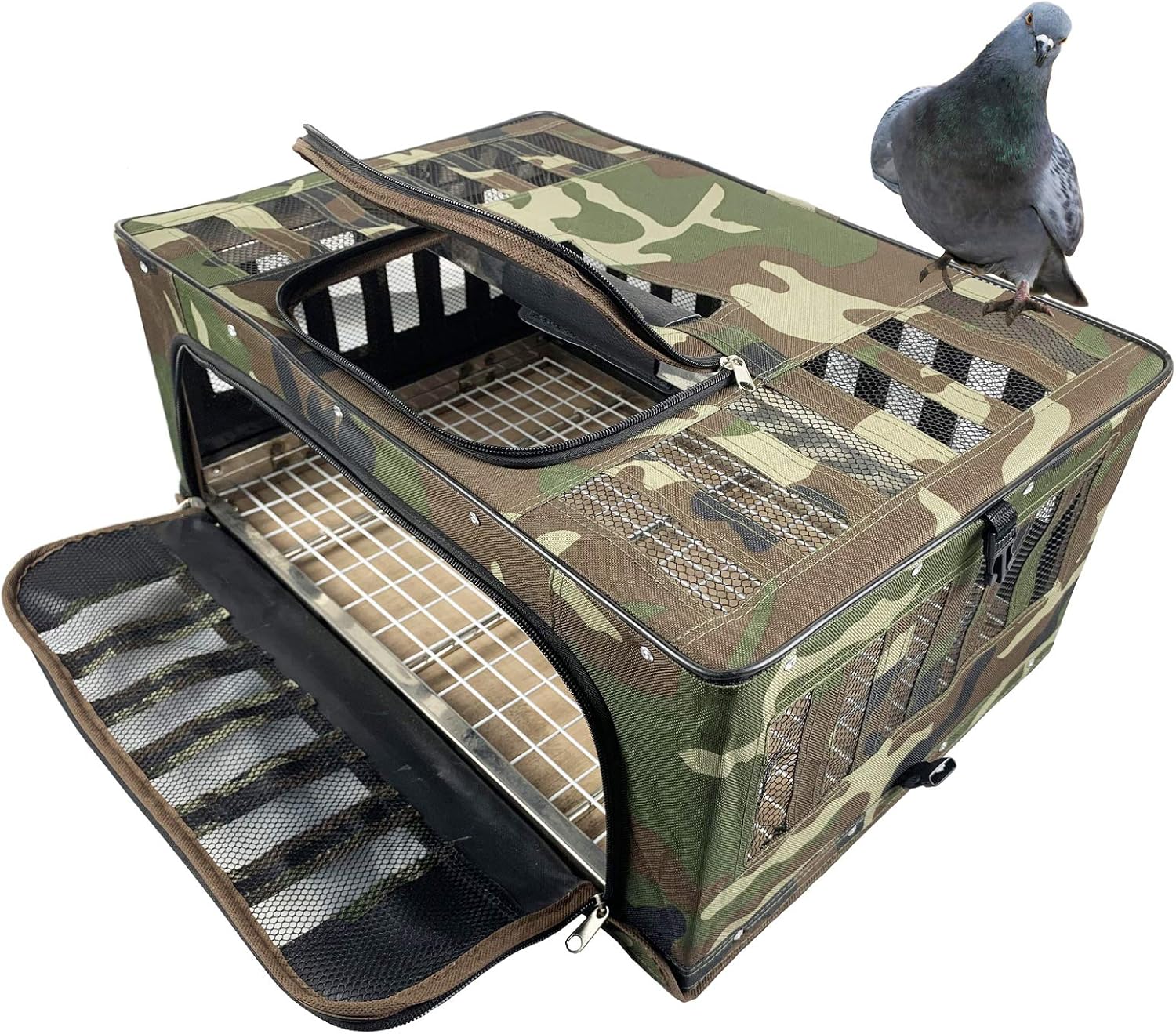 Foldable Metal Pigeon Transportation Cage 20×13×9in Z399