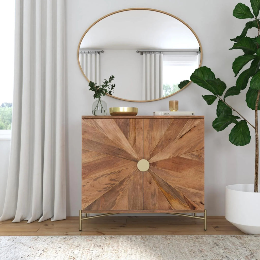 Brown Mango Wood Two Door Cabinet X4210