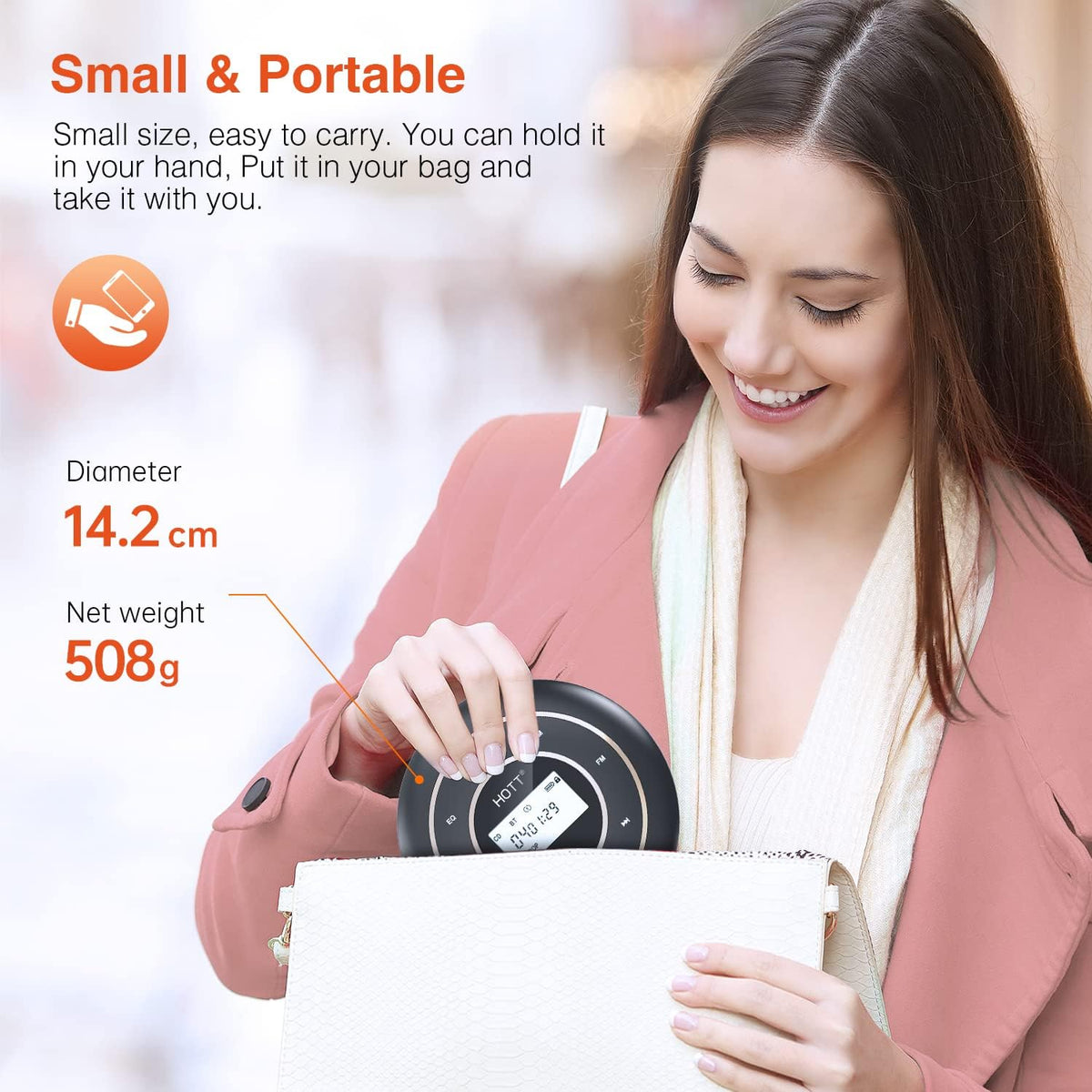 Portable CD Player with Bluetooth and FM Transmitter M722