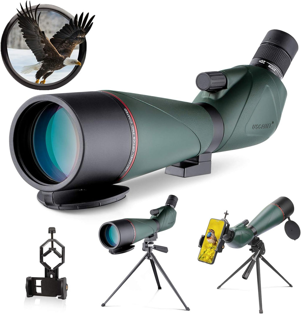 20-60x80 Waterproof HD BAK4 Angled Spotting Scope with Tripod K917781