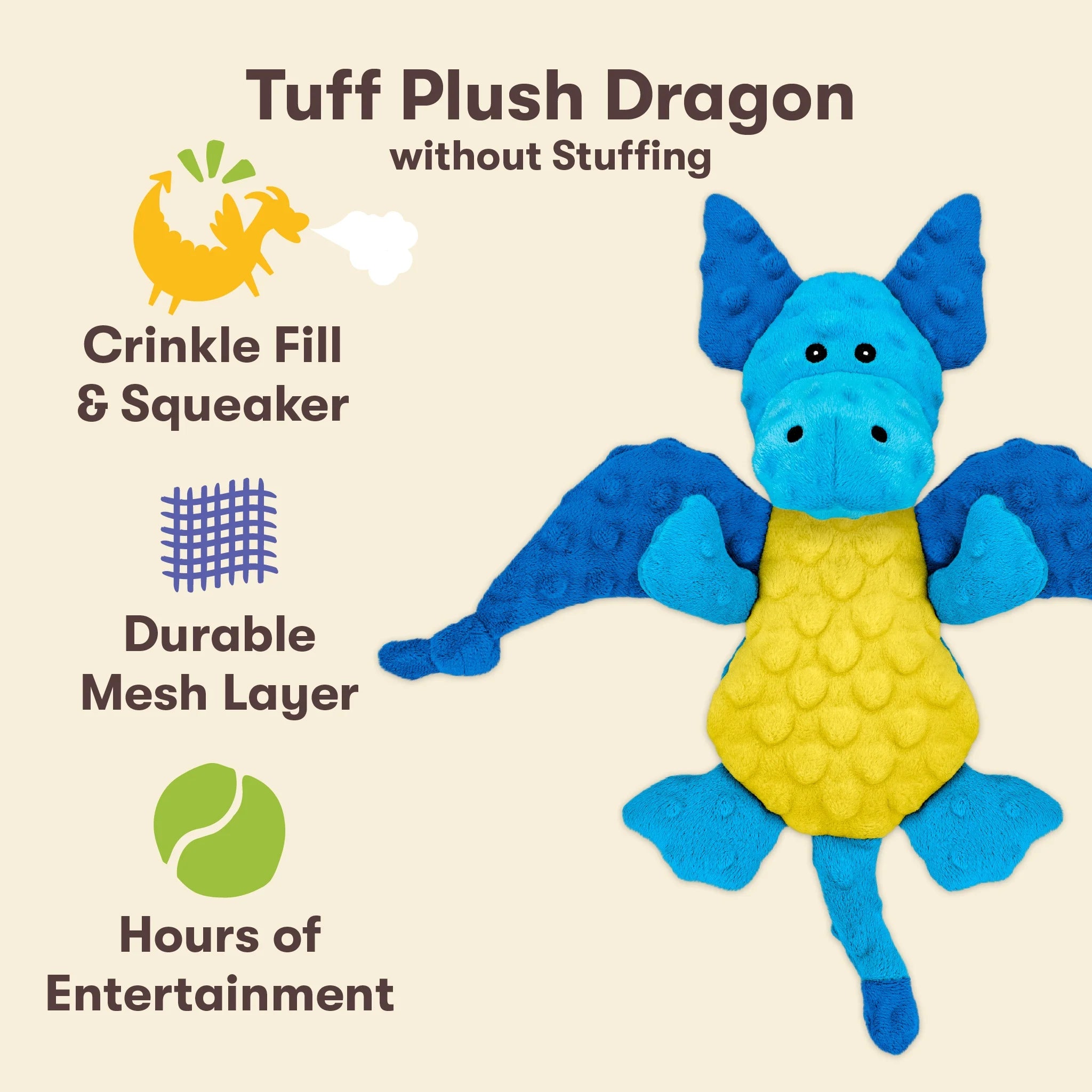 Plush Flying Dragon Dog Toy U858429