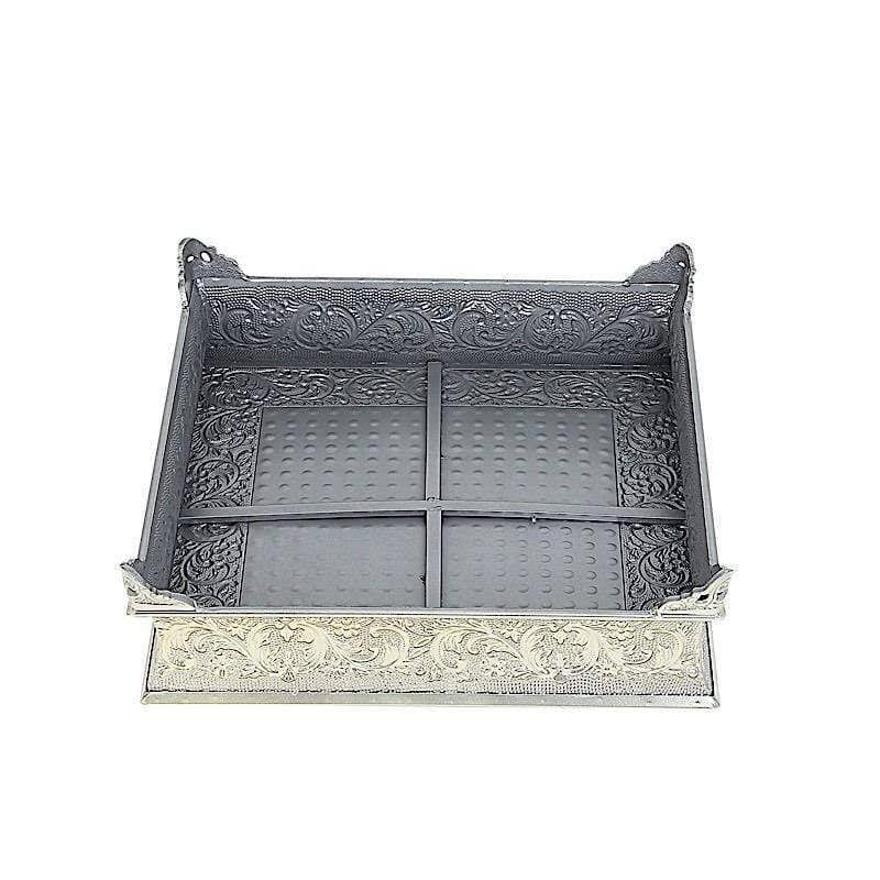 Gold Square Embossed Wedding Cake Stand Riser C689178