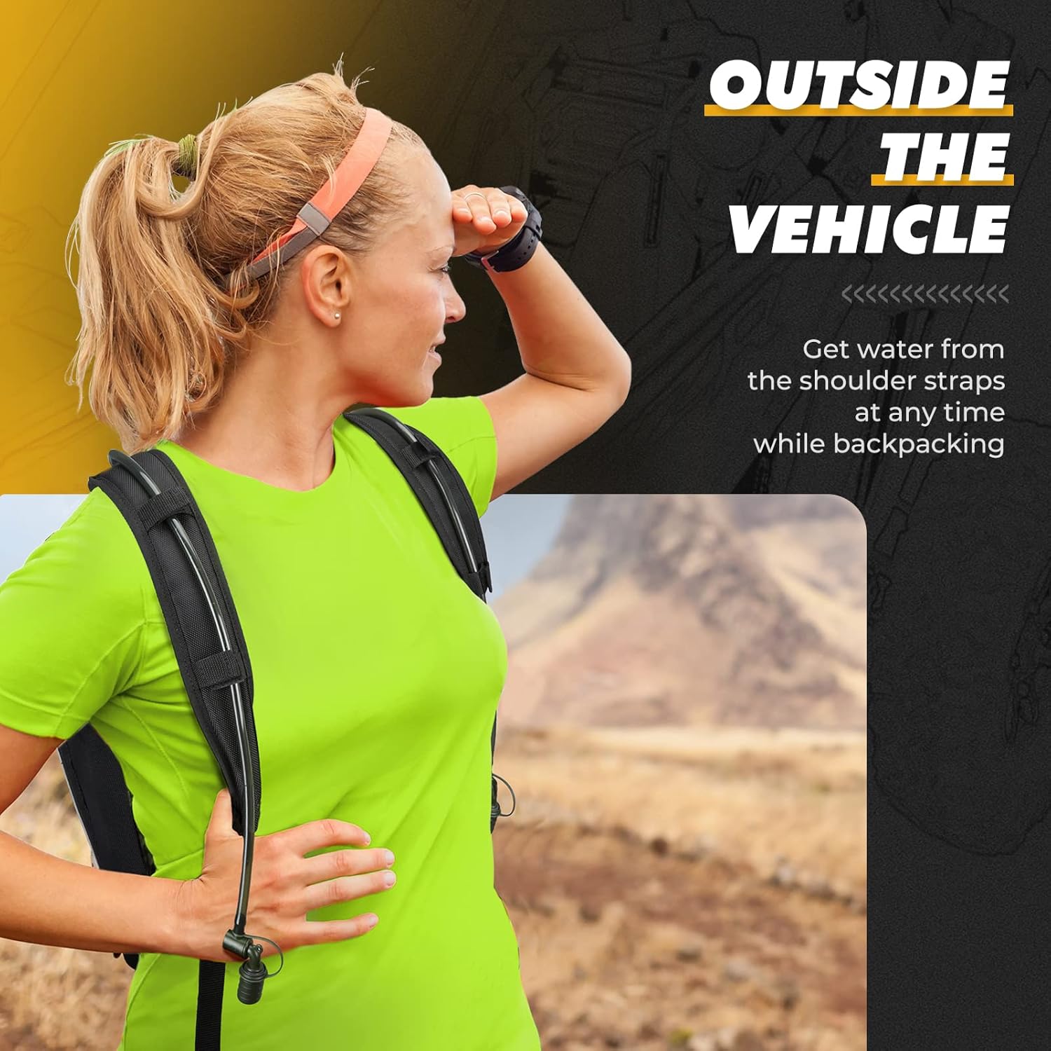 Storage Center Shoulder Console Cargo Bag Between Seat Storage with Two Hydration Backpacks Z27051