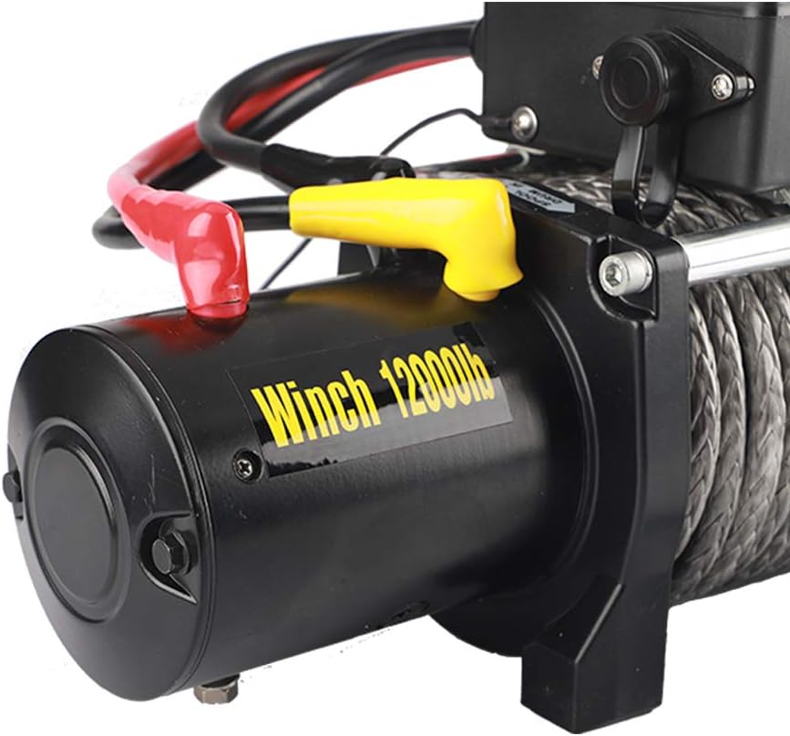 12V DC Winch with Synthetic Rope, 6 Ton (12,000 lb) Pulling Capacity B66868