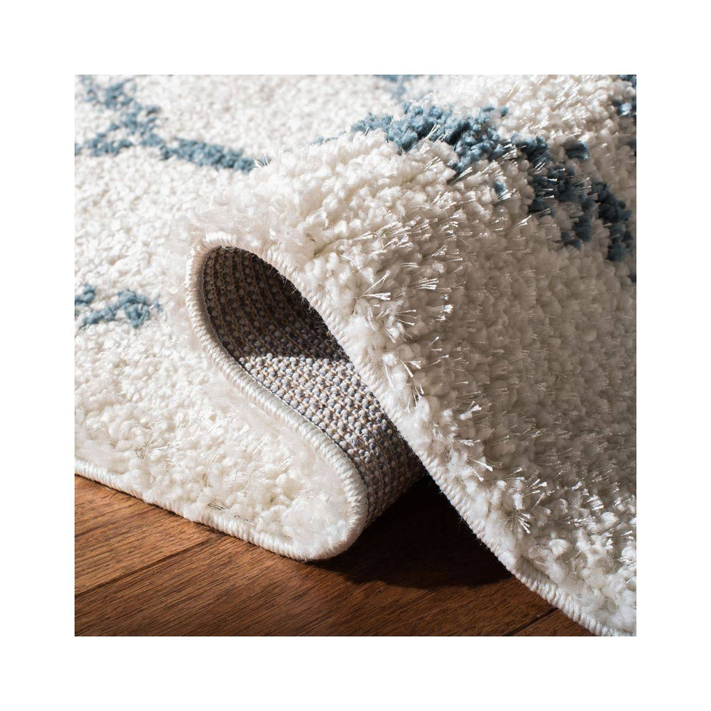 Cream / Blue Shag Rug S20561