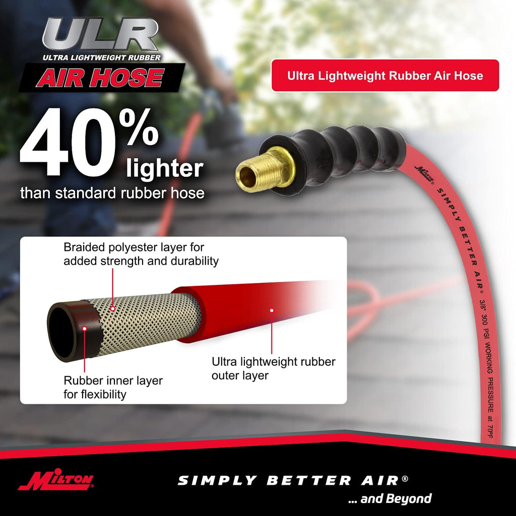 50 ft. x 3/8 ID Ultra Lightweight Rubber Air Hose, Pack of 2 B9214