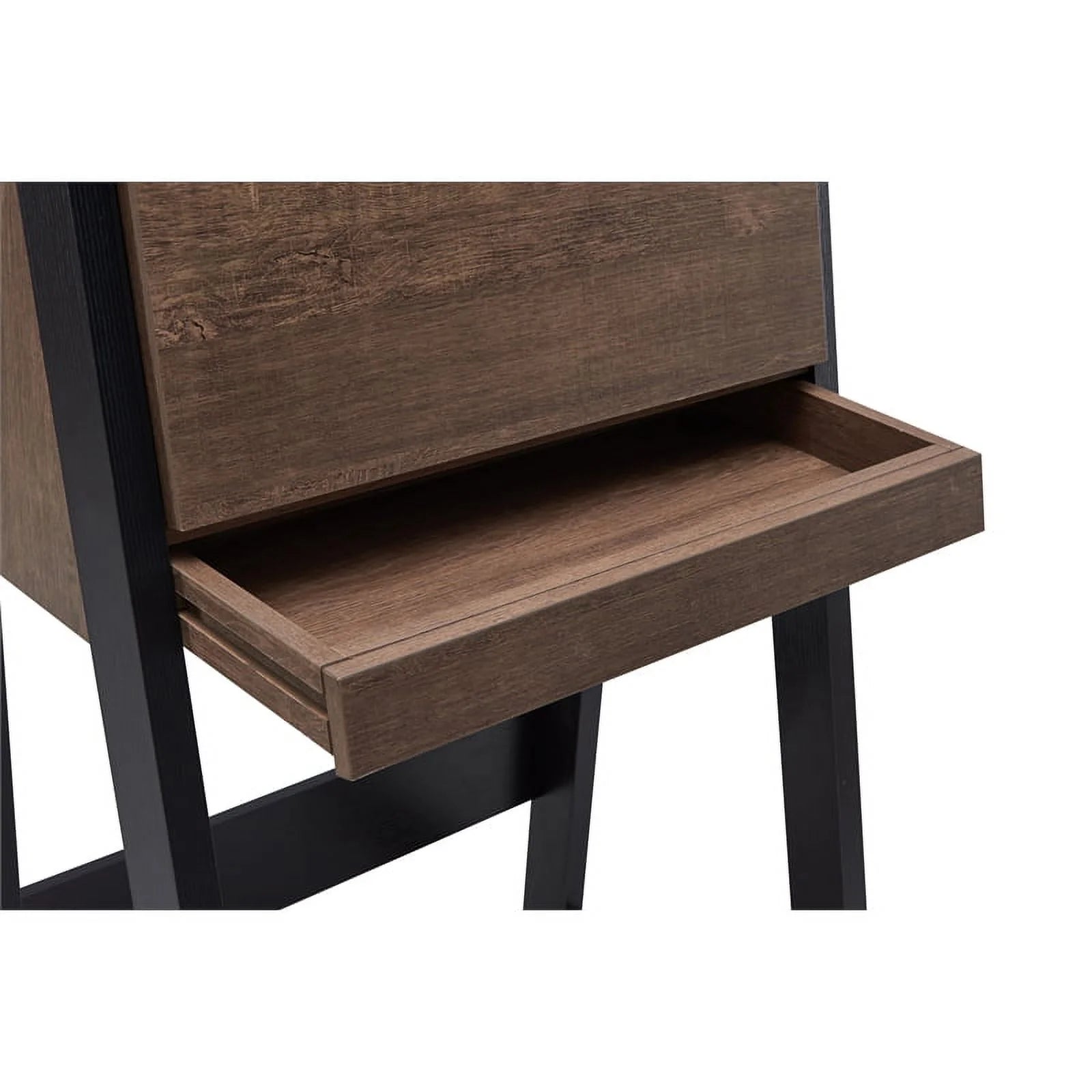 Walnut Oak Brown/Black Wood Secretary Desk J963