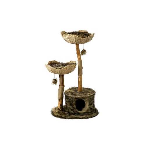 White Wooden Cat Tree Condo H66870