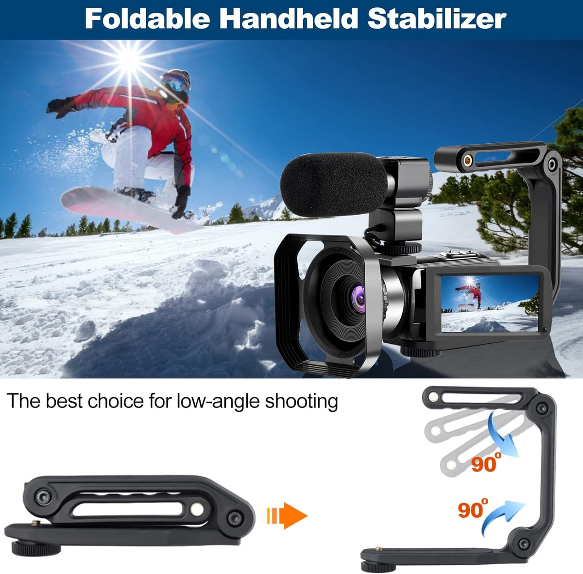 4K Camcorder Video Camera with 16X Zoom Remote Control 3.0 Inch IPS Screen Z3725