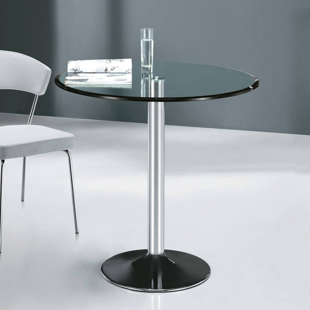 Chrome Clear Glass Dining Table E943