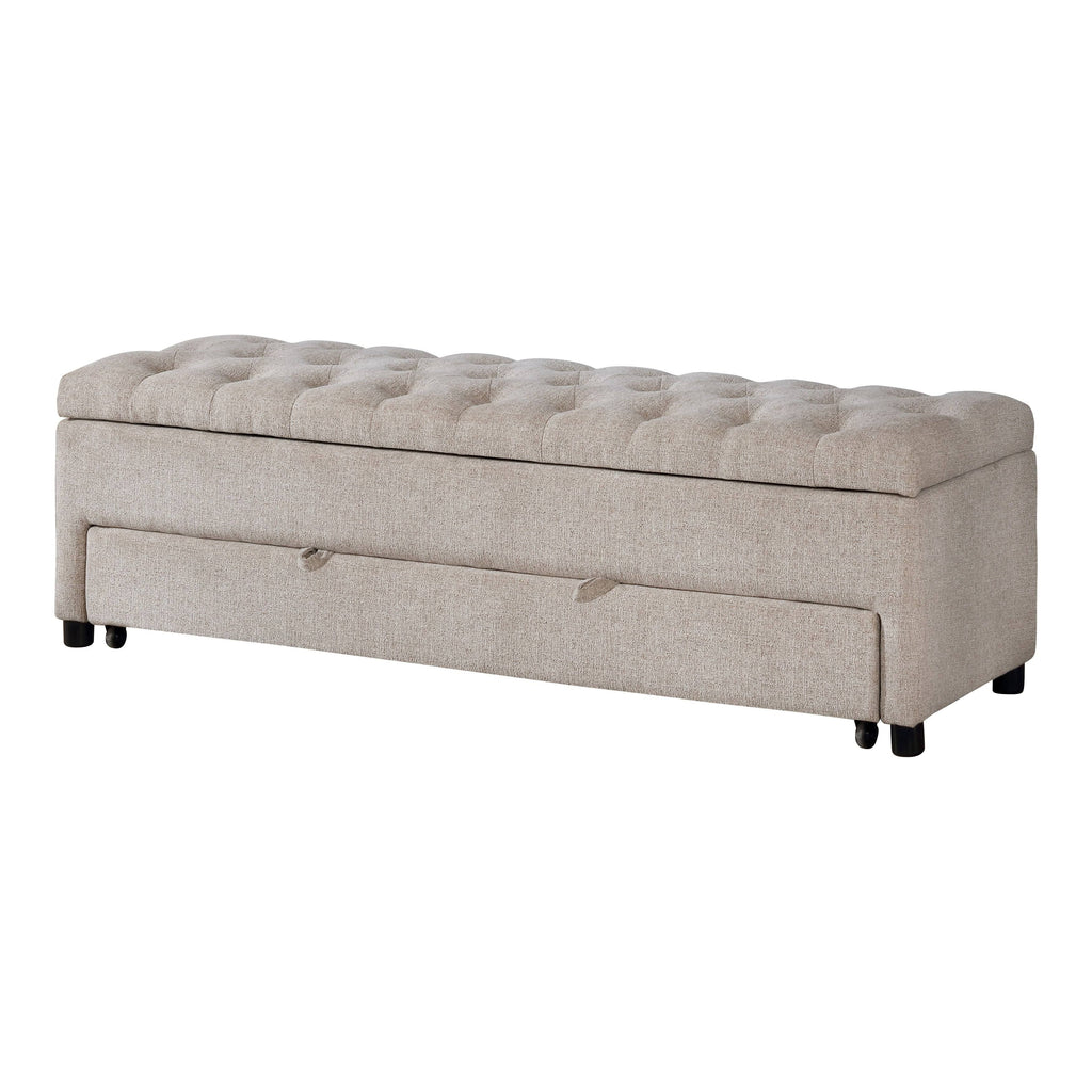 Dark Grey Tufted Storage Bench O9413