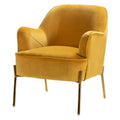 Mustard Velvet Accent Chair with Metal Legs G5419