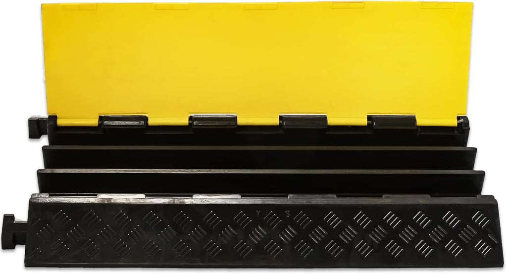 Cable Protector 3 Channel PVC Rubber 44000lbs Capacity Pack of 2 G342